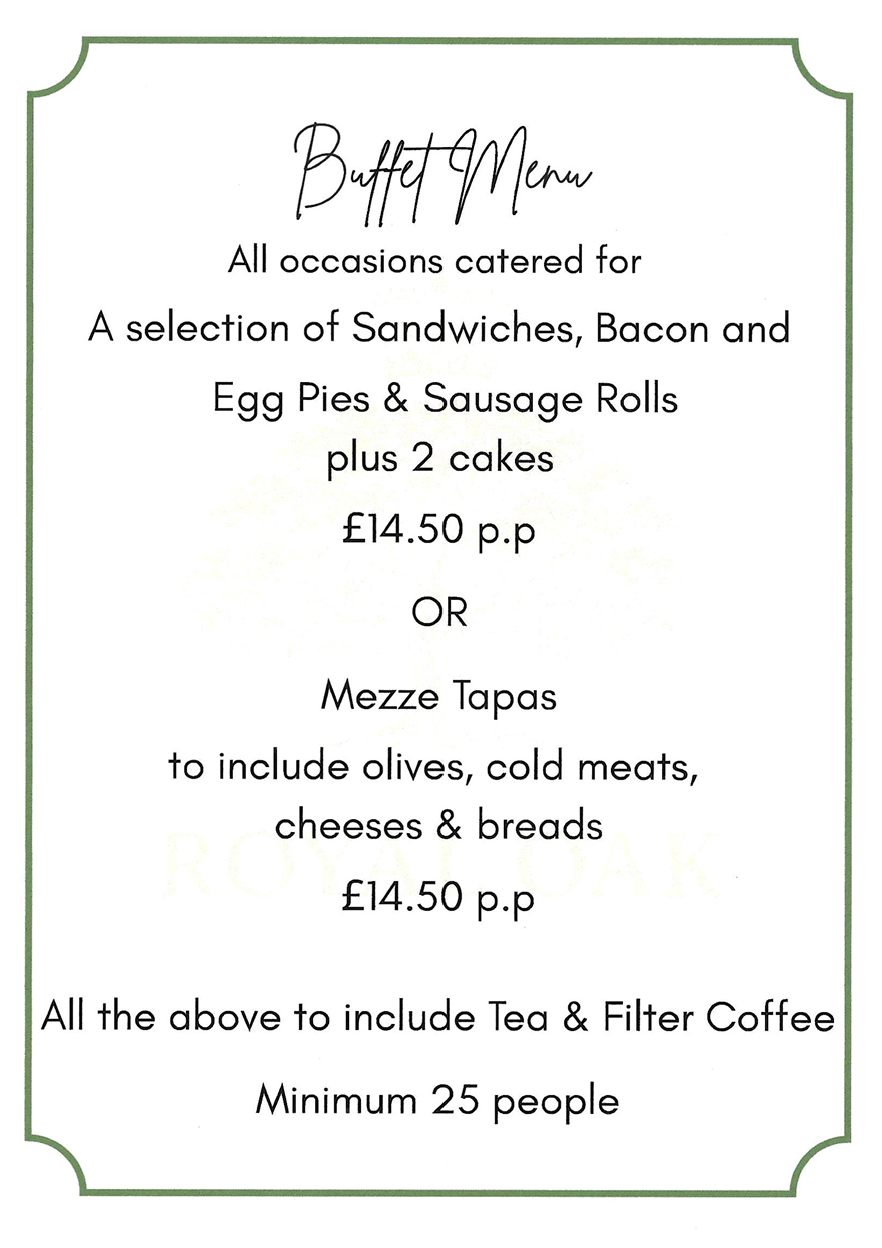 TheRoyalOakBuffetMenu